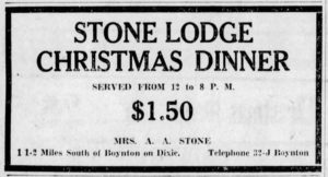 Stone Lodge ad (23 Dec. 1927, The Palm Beach Post)