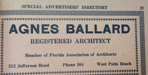 Agnes Ballard's ad from the city directory