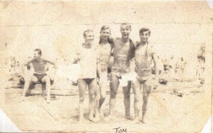 A group of young people enjoying the time at the shore.