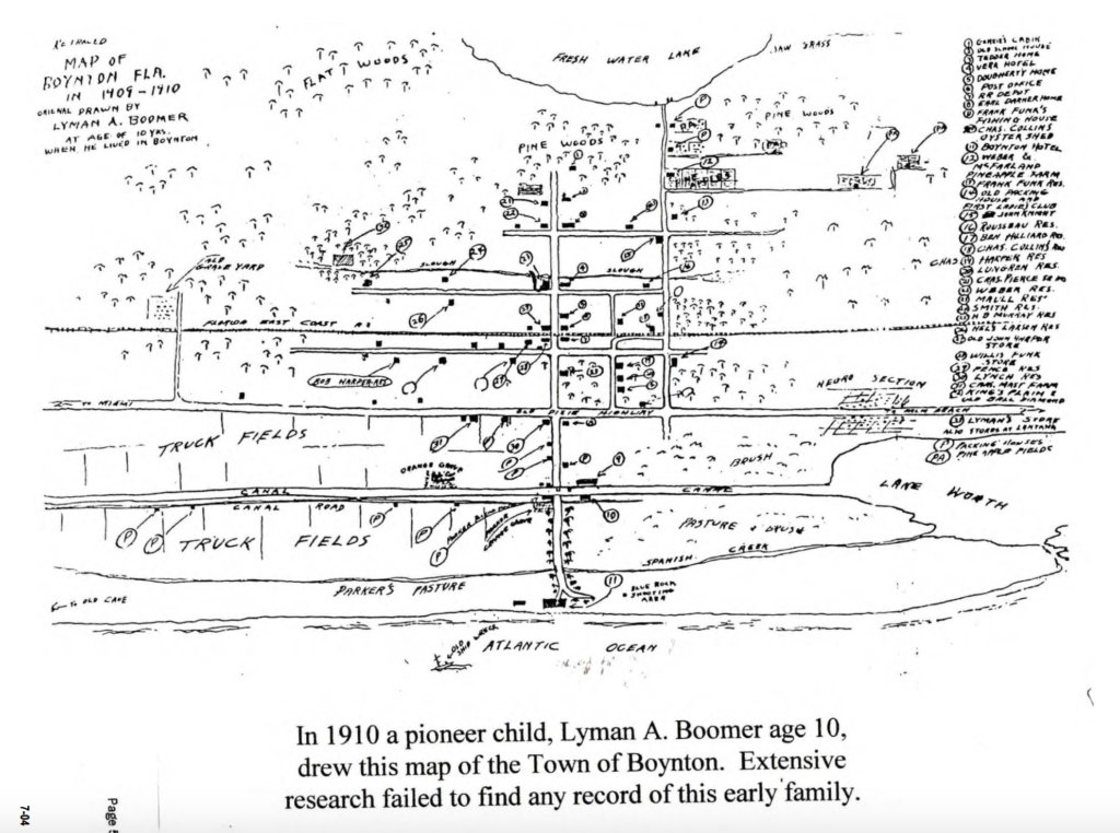 Lyman A. Boomer’s 1910 Boynton Map Boynton Beach Historical Society