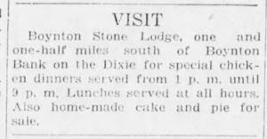 Stone Lodge ad (20 Feb. 1925, The Palm Beach Post)