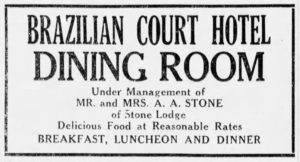 Mr. and Mrs. Stone operating the Brazilian Court Hotel Dining Room (17 Nov. 1928, The Palm Beach Post).
